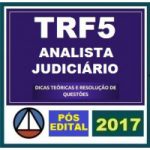 CURSO PARA O TRIBUNAL REGIONAL FEDERAL DA 5ª REGIÃO (TRF 5ª) – ANALISTA JUDICIÁRIO – ÁREA JUDICIÁRIA – CERS 2017.2